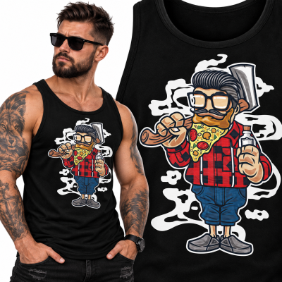 TANK TOP  ANIMOWANY  PIZZA BEARD